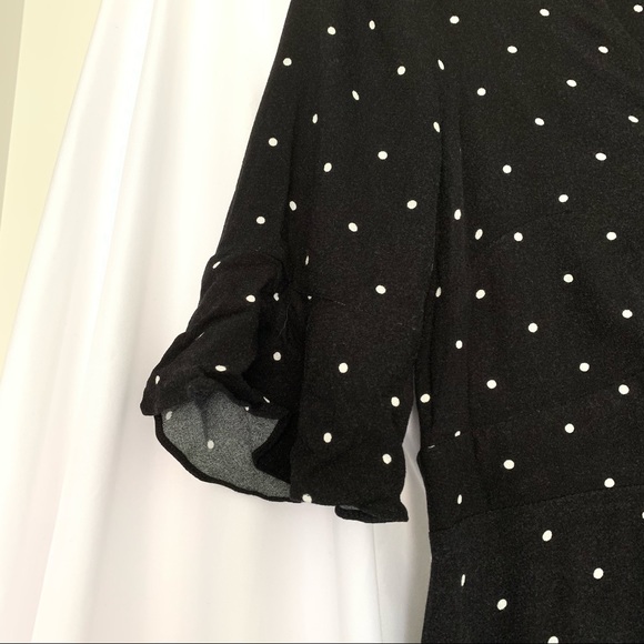 Free People Revolve All Yours Black White Polka Dot Tie-Front Dress - Picture 5 of 6